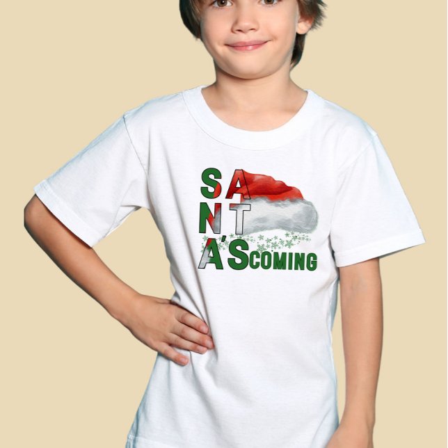Vinter Wonderland Santa Hat Children T Shirt (Skapare uppladdad)