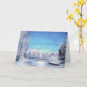 Vinter Wonderland Scene-julkort Kort