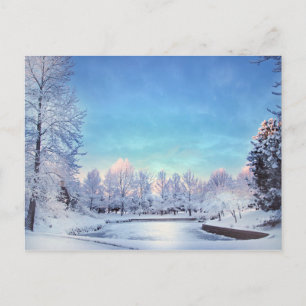 Vinter Wonderland Scene julkort Vykort