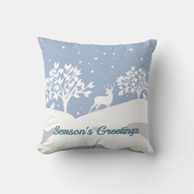 Vinter Wonderland Season Greetings Kudde (Framsida)