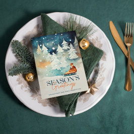 Vinter Wonderland Season Hälsning julkort Inbjudningar
