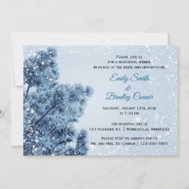 Vinter Wonderland Snö och Gräs Rehearsal Dinner Inbjudningar