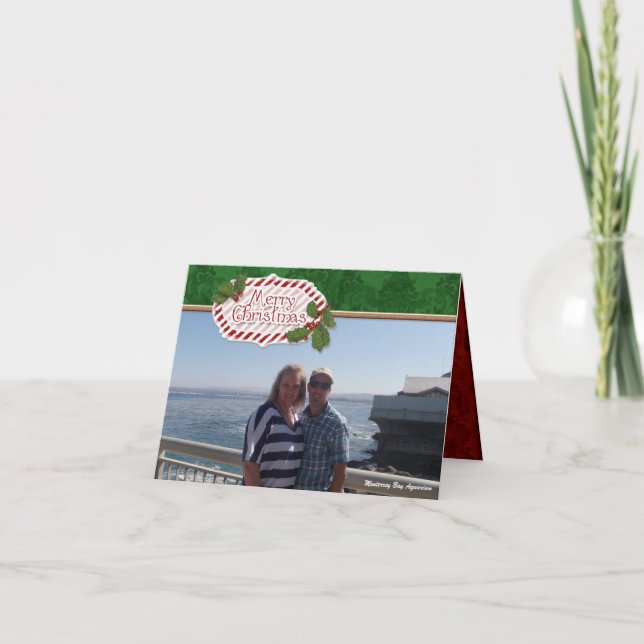 Vinter Wonderland Snö Scene Gräs Träd jul Helgkort (Framsida)