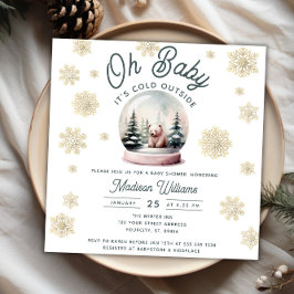Vinter Wonderland Snöflingor Baby Shower Inbjudningar