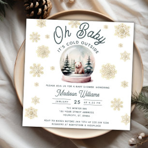 Vinter Wonderland Snöflingor Baby Shower Inbjudningar