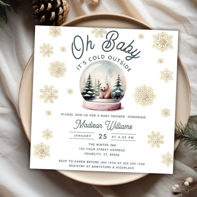 Vinter Wonderland Snöflingor Baby Shower Inbjudningar (Winter Wonderland Snowflakes Baby Shower Invitation)