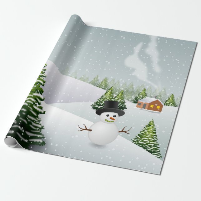 Vinter Wonderland Snögubbe jul Presentpapper (Utrullad)