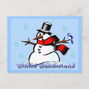 Vinter Wonderland Snögubbe vykort