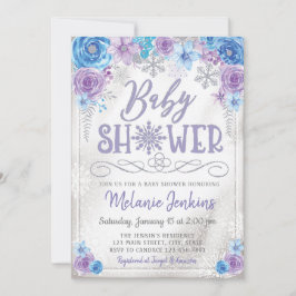 Vinter Wonderland Snowflake Baby Shower-inbjudan Inbjudningar