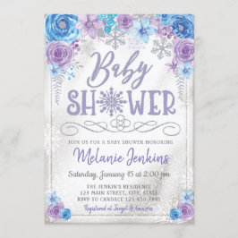 Vinter Wonderland Snowflake Baby Shower-inbjudan Inbjudningar