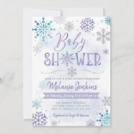 Vinter Wonderland Snowflake Baby Shower-inbjudan Inbjudningar