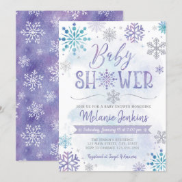 Vinter Wonderland Snowflake Baby Shower-inbjudan Inbjudningar