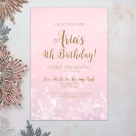 Vinter Wonderland Snowflake Birthday-inbjudan Inbjudningar