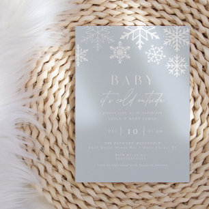 Vinter Wonderland Snowflake Boy Shower Inbjudningar