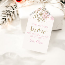 Vinter Wonderland Snowflake Favor Taggs Presentetikett