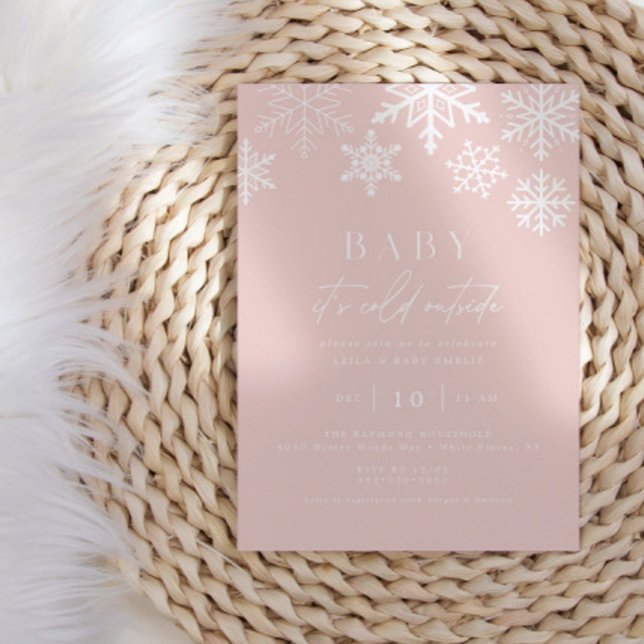 Vinter Wonderland Snowflake Girl Baby Shower Inbjudningar (Skapare uppladdad)
