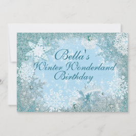 Vinter Wonderland Snowflake Party-inbjudningar Inbjudningar
