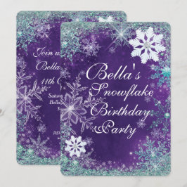 Vinter Wonderland Snowflake Party-inbjudningar Inbjudningar