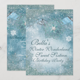 Vinter Wonderland Snowflake Party-inbjudningar Inbjudningar