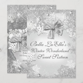 Vinter Wonderland Snowflake Party-inbjudningar Inbjudningar