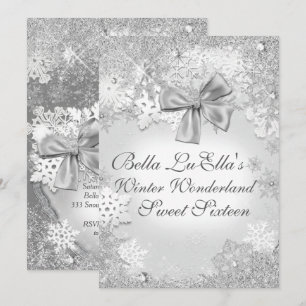 Vinter Wonderland Snowflake Party-inbjudningar Inbjudningar