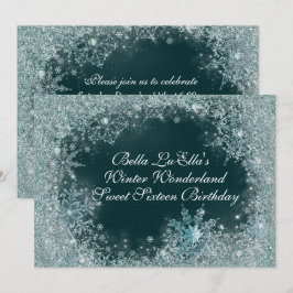 Vinter Wonderland Snowflake Party-inbjudningar Inbjudningar