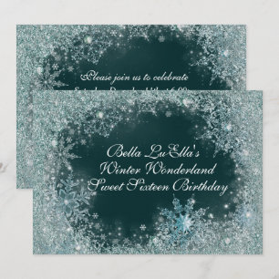 Vinter Wonderland Snowflake Party-inbjudningar Inbjudningar