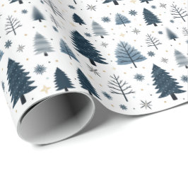 Vinter Wonderland Snowy Blue jul Presentpapper