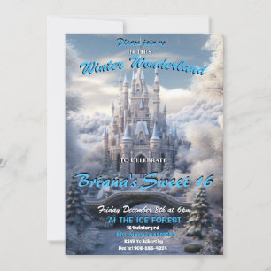Vinter Wonderland Sweet 16-inbjudan Inbjudningar