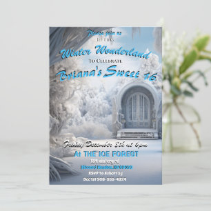 Vinter Wonderland Sweet 16 inbjudningar