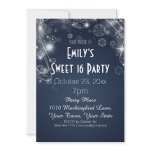 Vinter Wonderland Theme Blue Sweet 16 Birthday