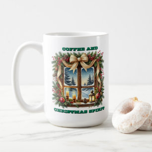 Vinter Wonderland View through a Decorated Window Kaffemugg