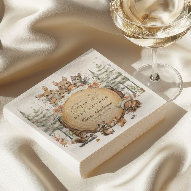 Vinter Wonderland Woodland Animals Baby Shower Pappersservett (Skapare uppladdad)