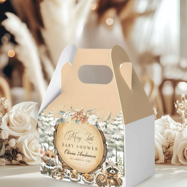 Vinter Wonderland Woodland Animals Baby Shower Presentaskar (Skapare uppladdad)