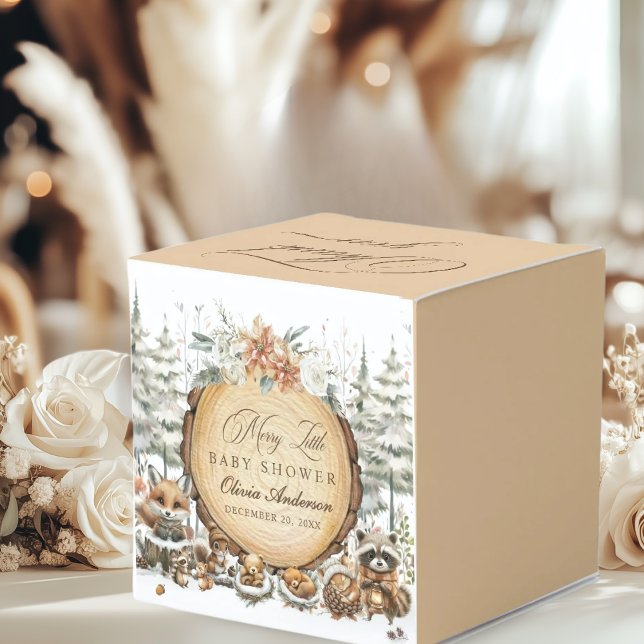 Vinter Wonderland Woodland Animals Baby Shower Presentaskar (Skapare uppladdad)