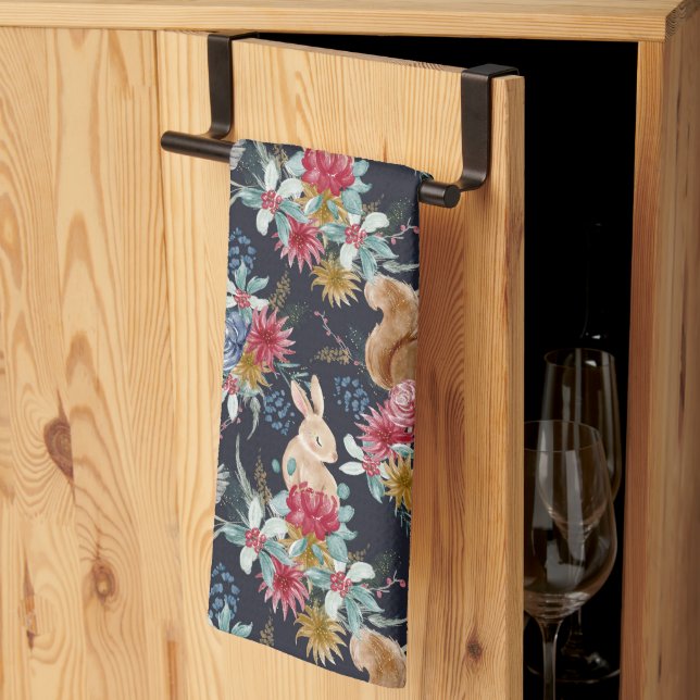 Vinter Wonderland Woodland Animals Jul Kökshandduk (Thirds Fold)