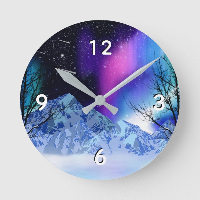 Vinter Wonderlight Round Clock Rund Klocka (Framsida)