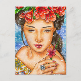 "Vinter Wonders: Kafir Lily" vykort för vintertema