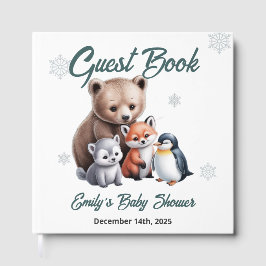 Vinter Woodland Animals Baby Shower Guest Bok