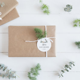 Vinter Woodland Animals Baby Shower Kuvert Seal Runt Klistermärke