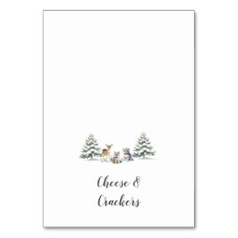Vinter Woodland Animals Shower Buffet Food Labels Bordsnummer