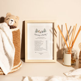 Vinter Woodland Animals Shower Mummy eller Pappa Flygblad