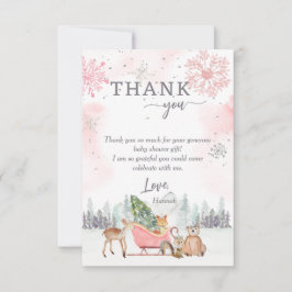 Vinter Woodland Baby Shower Photo Tackyou Card Tack Kort
