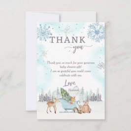 Vinter Woodland Baby Shower Photo Tackyou Card Tack Kort
