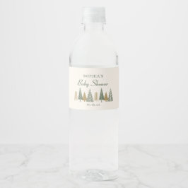 Vinter Woodland Baby Shower Vattenflaskor Etikett