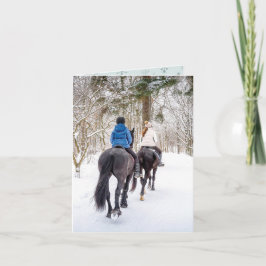 Vinter Woodland Horse Riders jul Kort