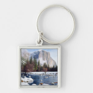 Vinter Yosemite National Park Fyrkantig Silverfärgad Nyckelring