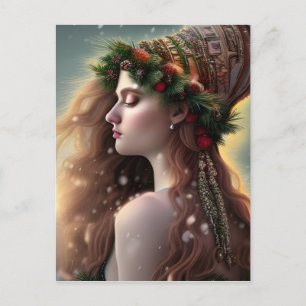 Vinter Yule Gudinna Vykort