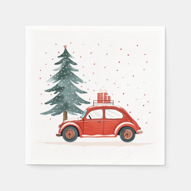 Vinter, Yule och julklackor Pappersservett (Framsidan)