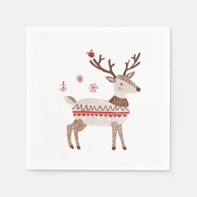 Vinter, Yule och julklackor Pappersservett (Framsidan)